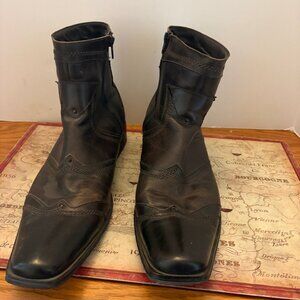 Steve Madden Serpico Men’s Side-Zip Leather Boots - Size 11